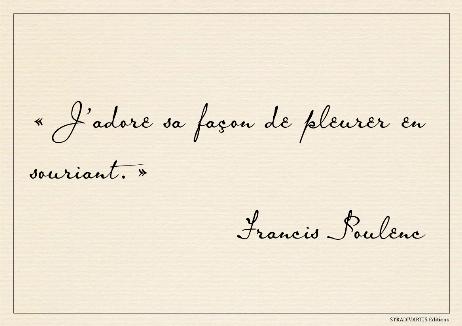 POULENC Francis - I love the way she cries while smiling.